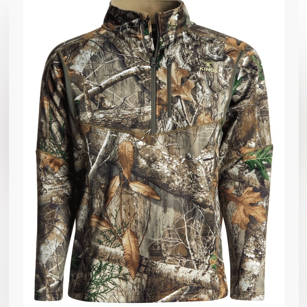 KINGS Hunter Camouflage 1/4 Zip Men’s‎ Pullover Long Sleeve Jacket NWOT Size L